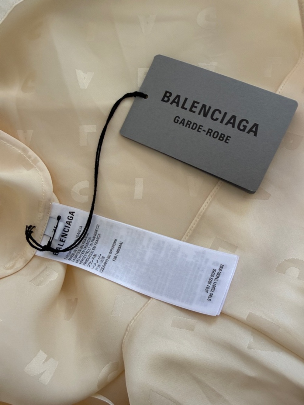 Balenciaga Cream Logo-Print Racerback Tank Top - Picture 5 of 7